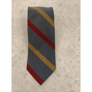 Vintage Ferranti California Givenchy Monsieur Tie RN 15529 Grey Red Gold Stripe